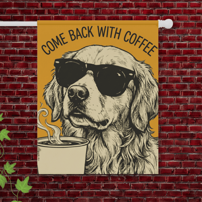 Golden Retriever Coffee Lover Dog Yard Flag 24.5'' × 32''