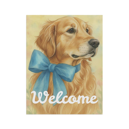 Golden Retriever Coquette Blue Decor Garden Yard Flag