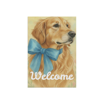Golden Retriever Coquette Blue Decor Garden Yard Flag