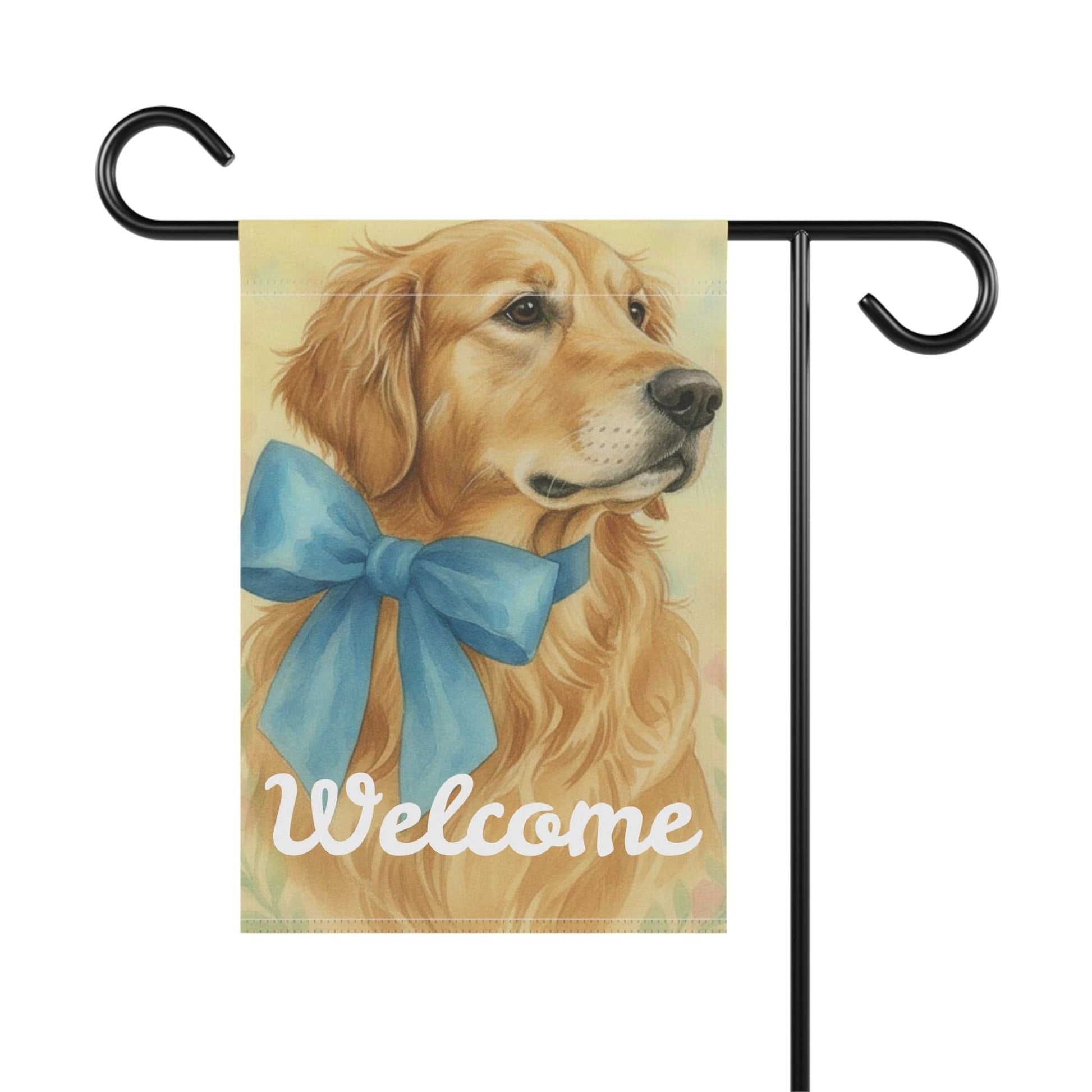 Golden Retriever Coquette Blue Decor Garden Yard Flag