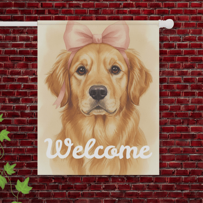 Golden Retriever Coquette Decor Pastel Garden Yard Flag 24.5'' × 32''