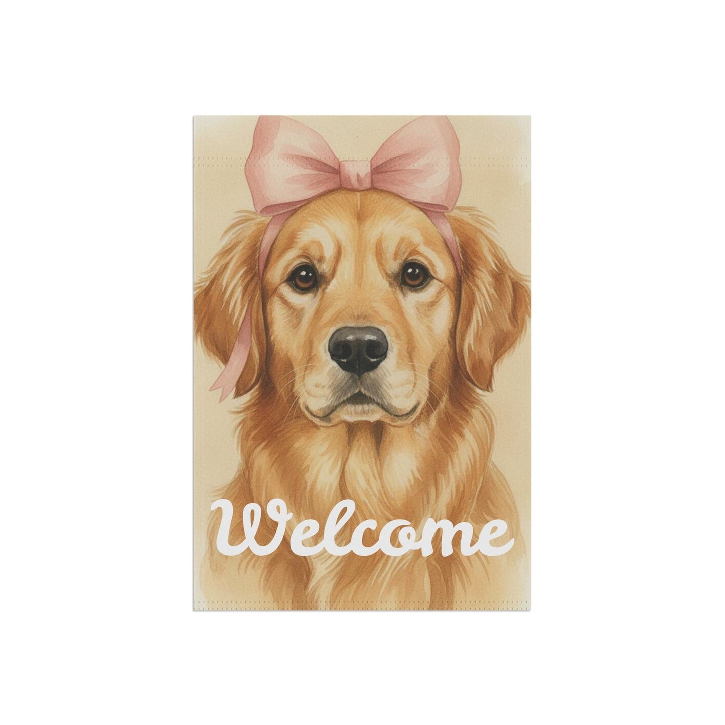 Golden Retriever Coquette Decor Pastel Garden Yard Flag