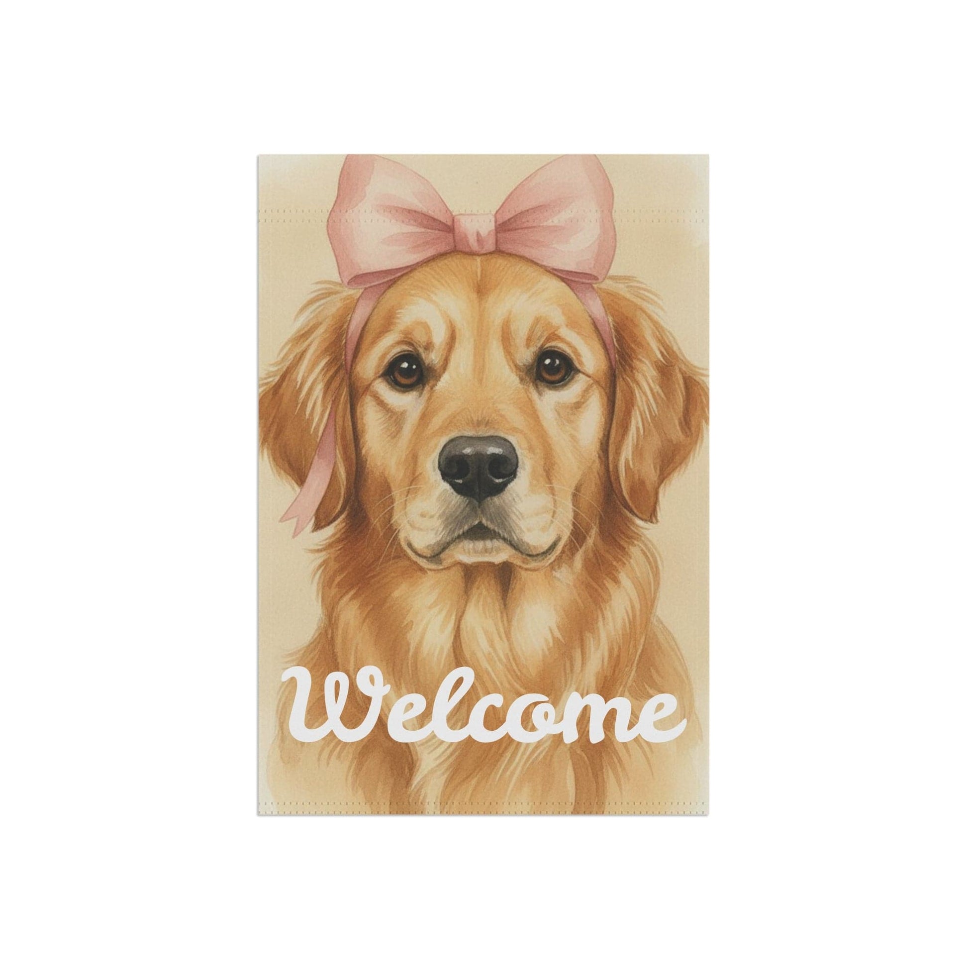 Golden Retriever Coquette Decor Pastel Garden Yard Flag
