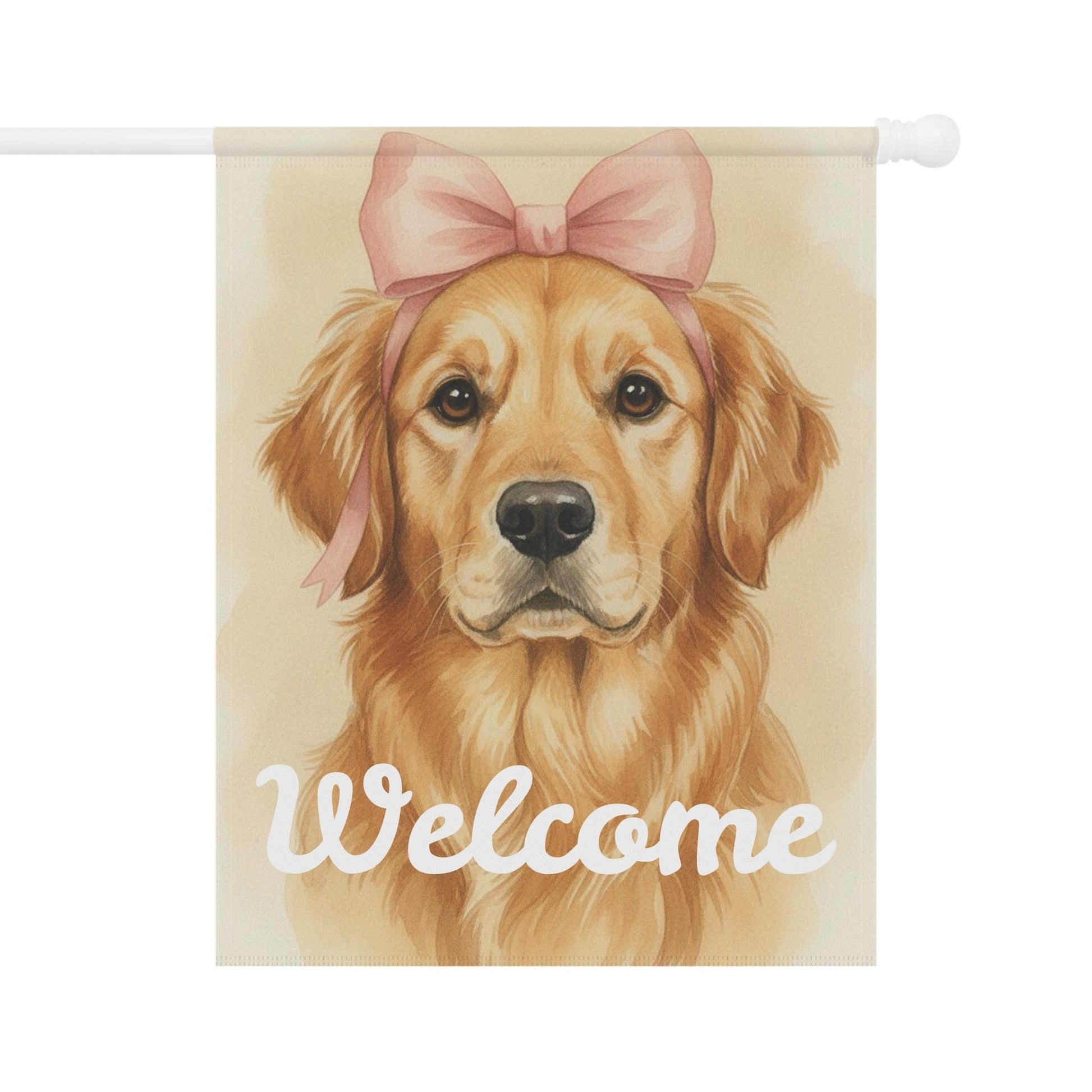 Golden Retriever Coquette Decor Pastel Garden Yard Flag
