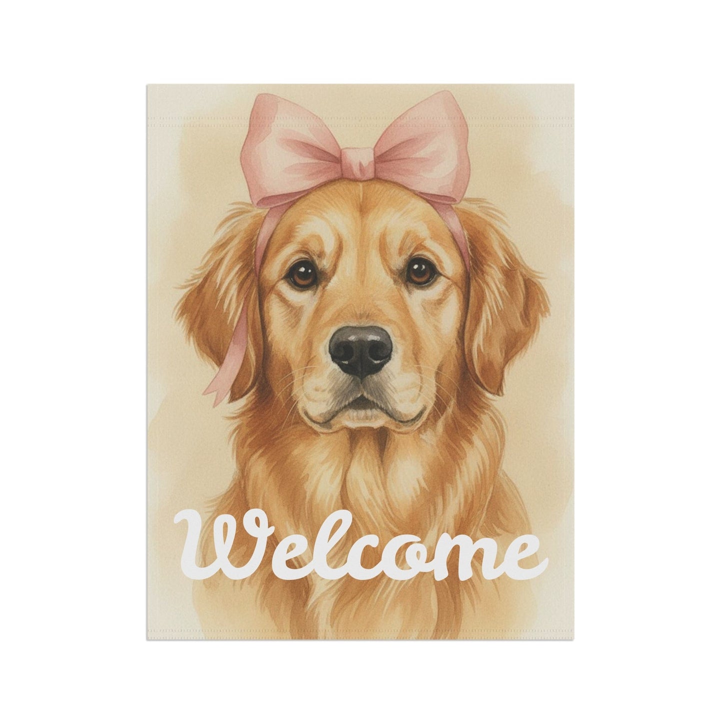 Golden Retriever Coquette Decor Pastel Garden Yard Flag