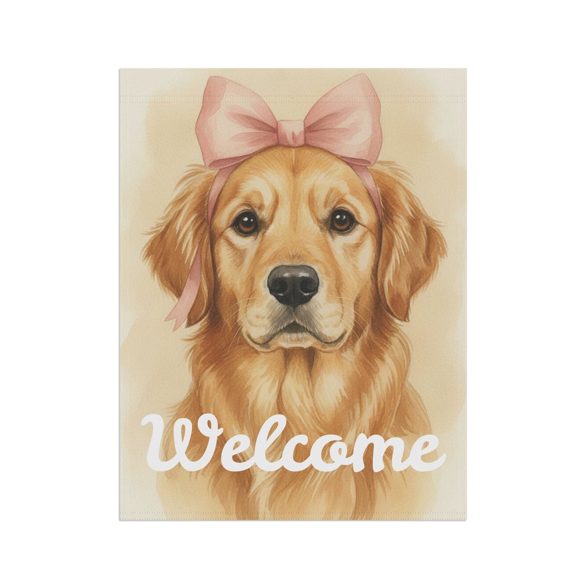 Golden Retriever Coquette Decor Pastel Garden Yard Flag