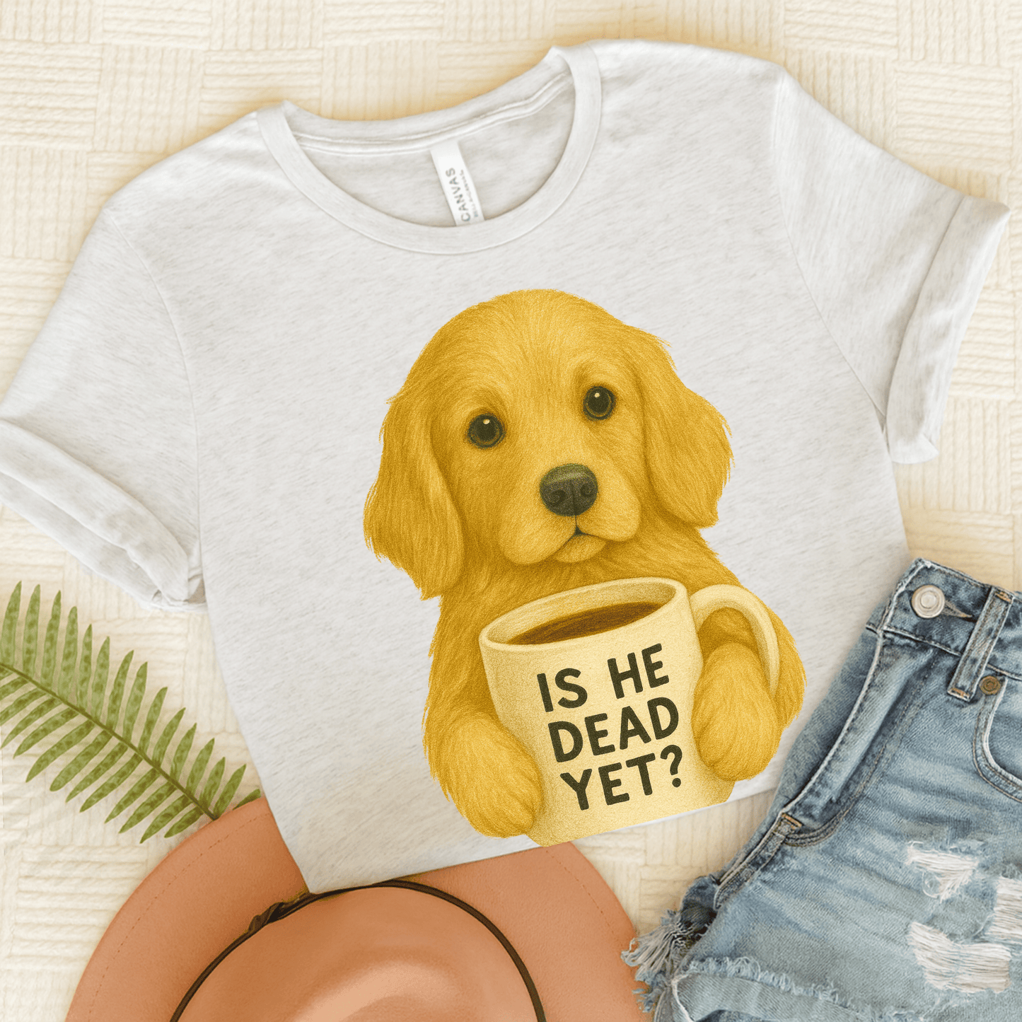 Golden Retriever Dead Yet Unisex TShirt Ash