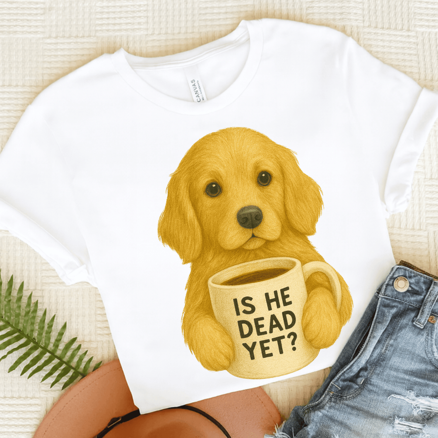 Golden Retriever Dead Yet Unisex TShirt White