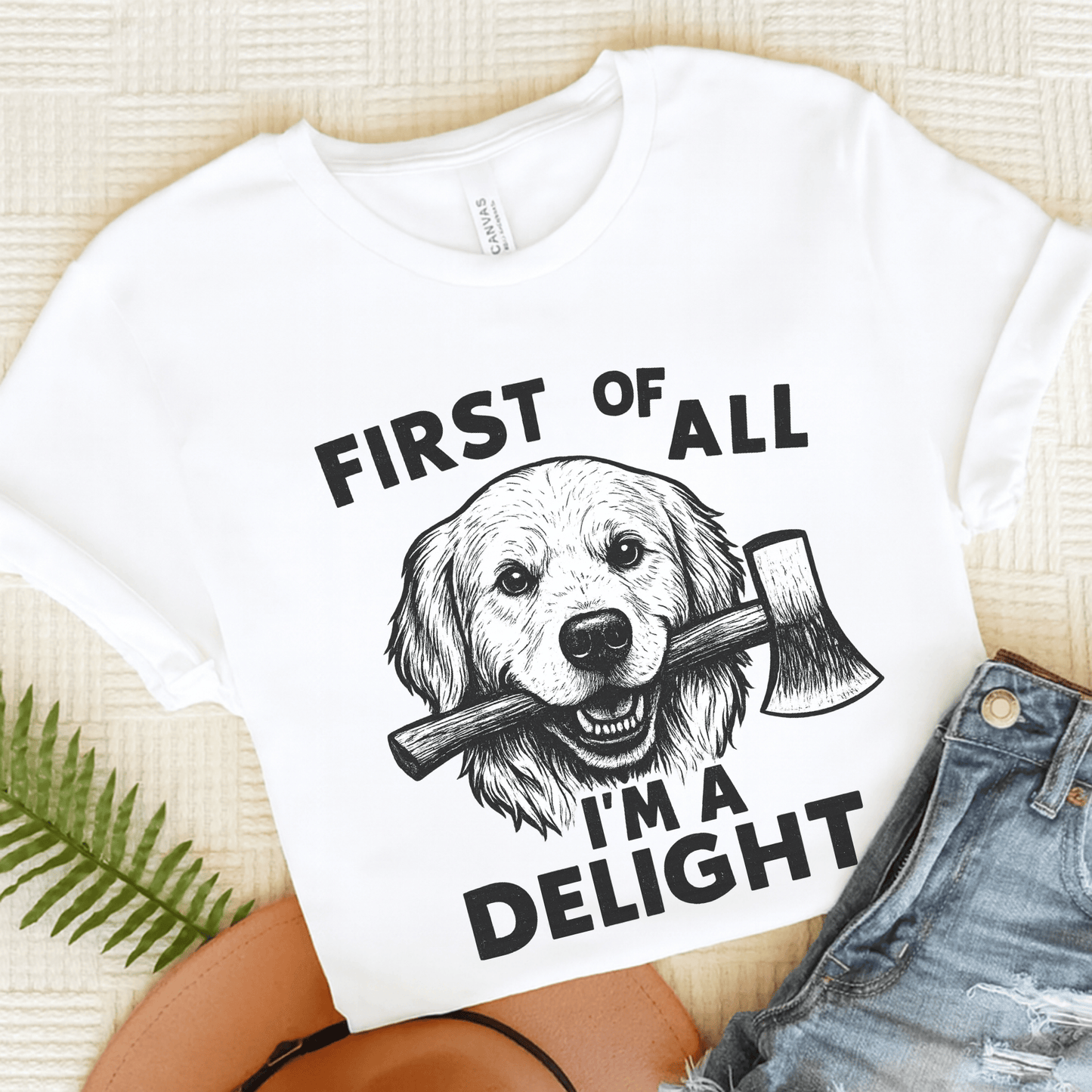 Golden Retriever Delight Unisex TShirt White