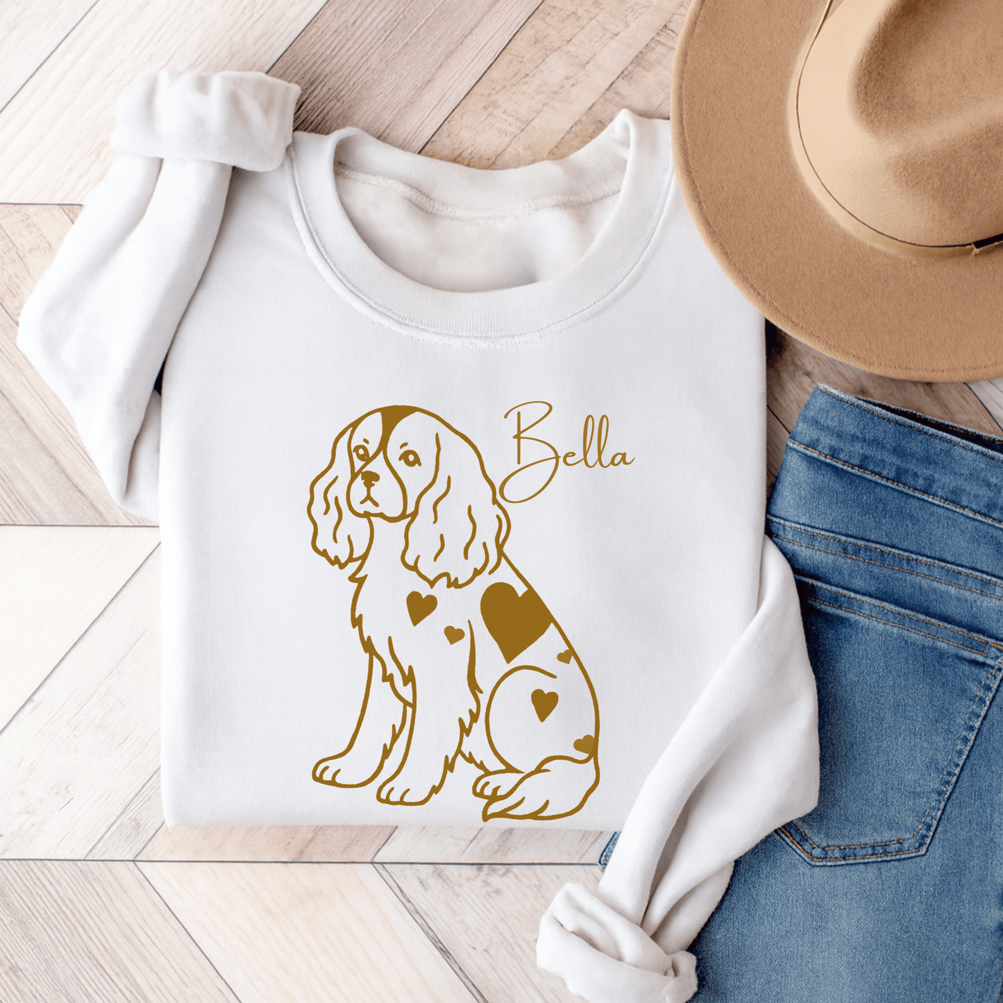 Golden Retriever Dog Unisex Sweatshirt White