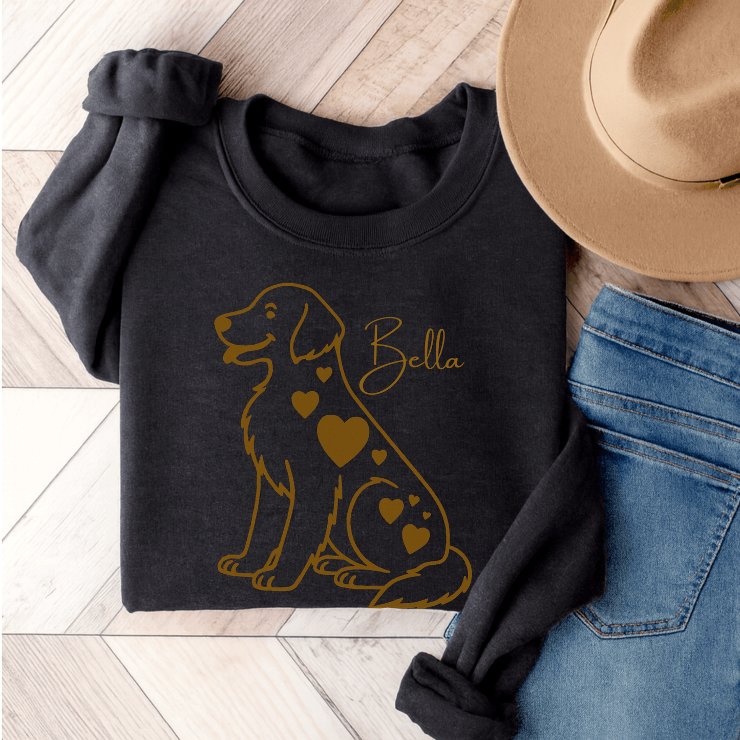 Golden Retriever Dog Unisex Sweatshirt Black