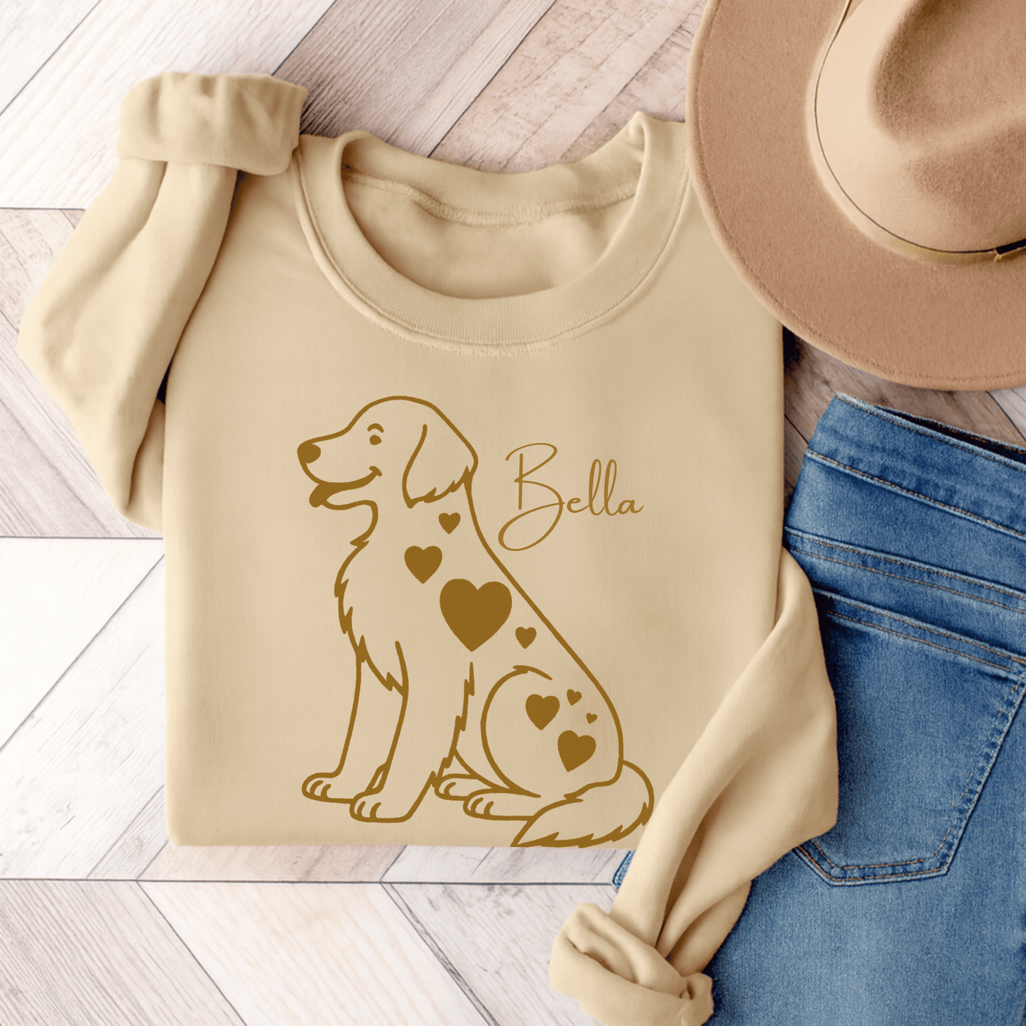Golden Retriever Dog Unisex Sweatshirt Sand