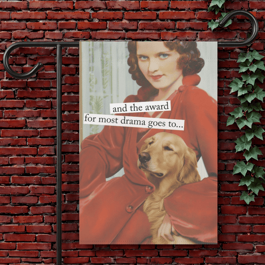 Golden Retriever Drama Award Snarky Garden Flag 12'' × 18''