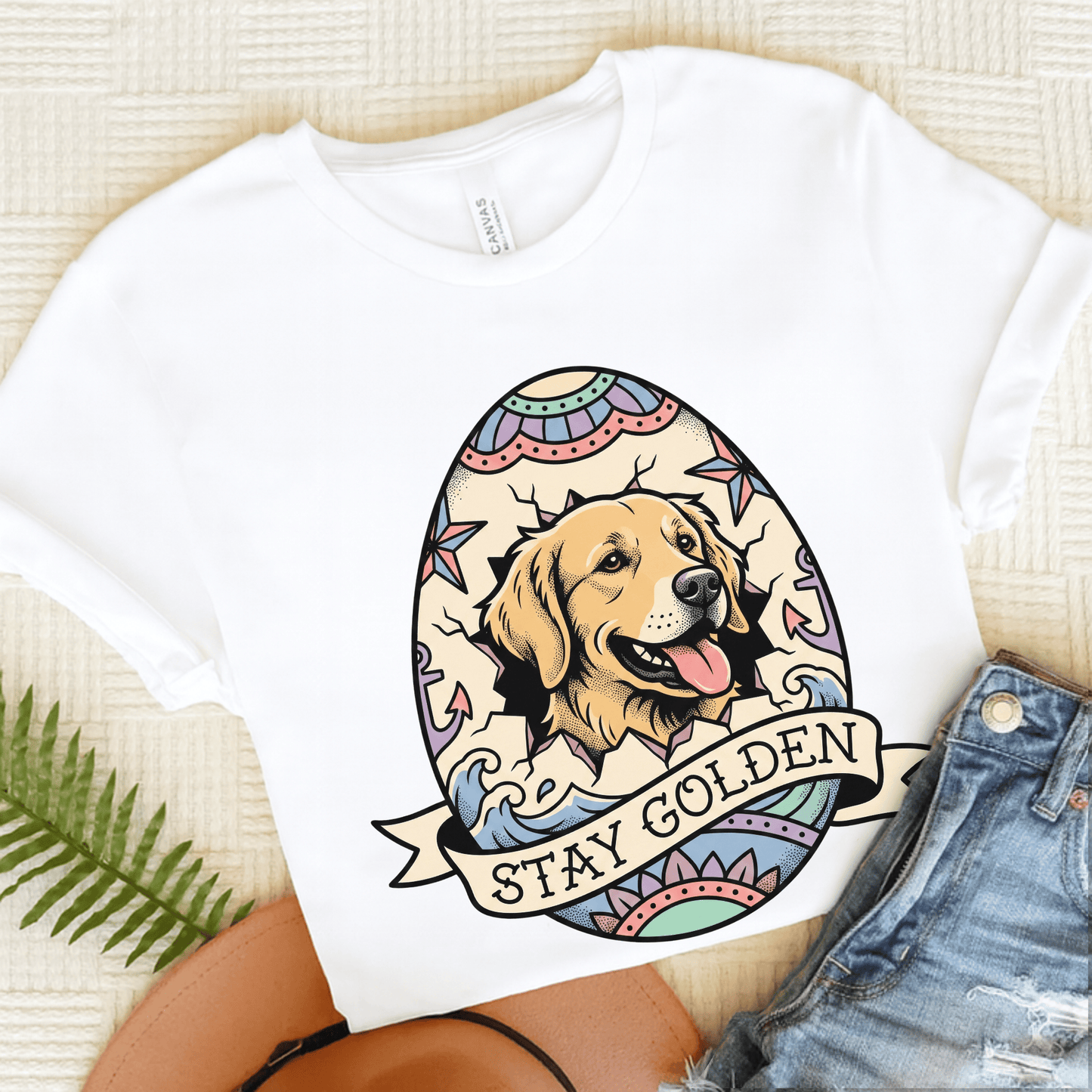 Golden Retriever Easter Egg Unisex TShirt White