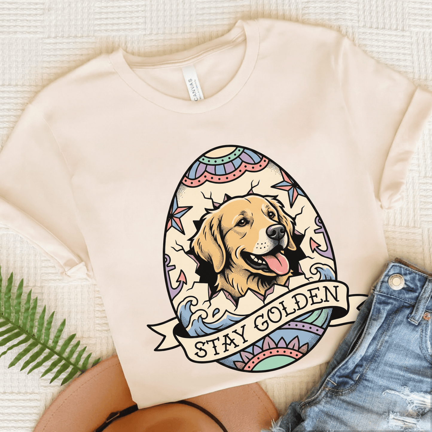 Golden Retriever Easter Egg Unisex TShirt Natural