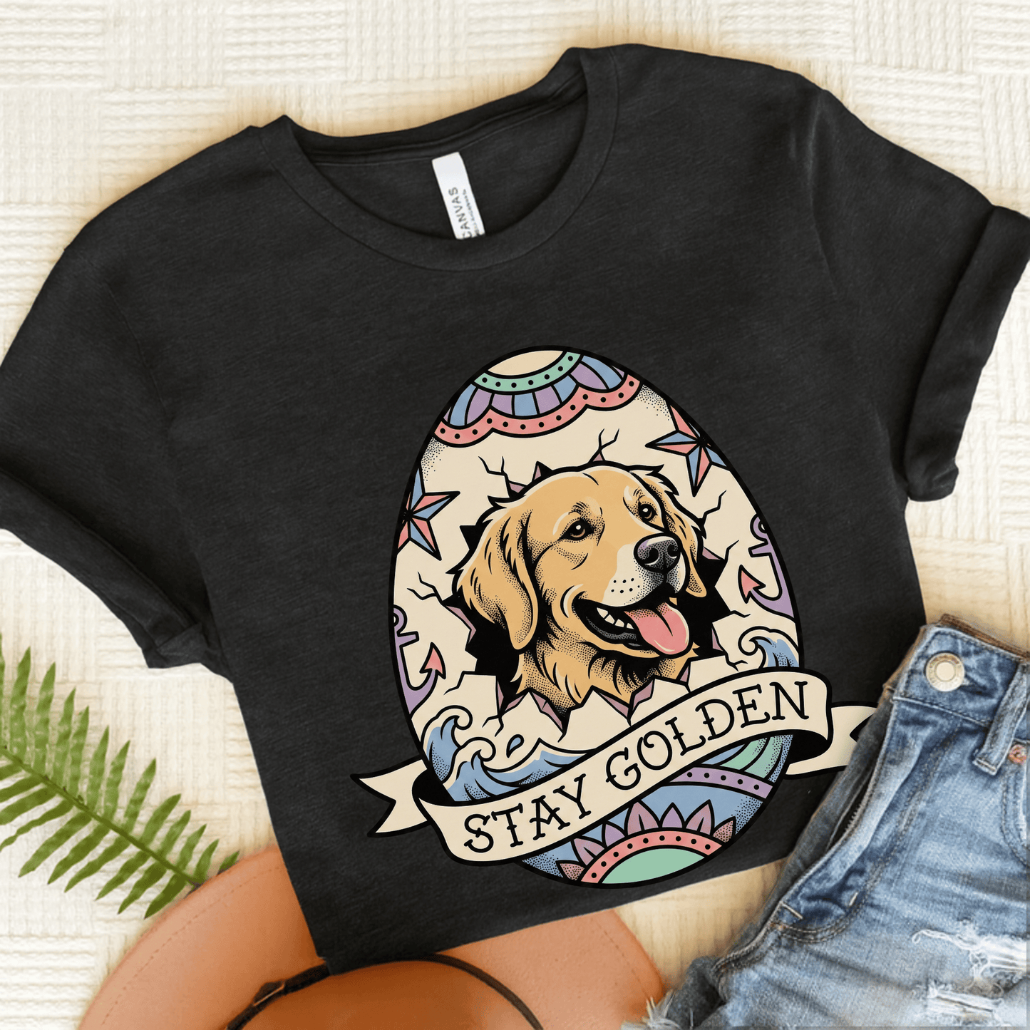 Golden Retriever Easter Egg Unisex TShirt Dark Grey Heather