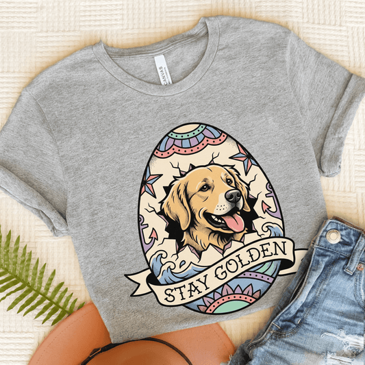 Golden Retriever Easter Egg Unisex TShirt Athletic Heather