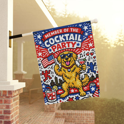 Golden Retriever Election Cocktail Party Garden Flag
