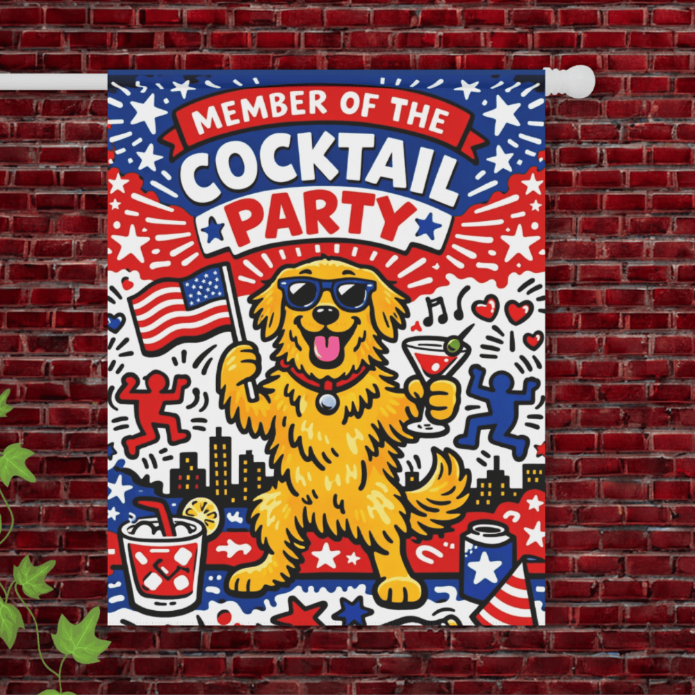 Golden Retriever Election Cocktail Party Garden Flag 24.5'' × 32''