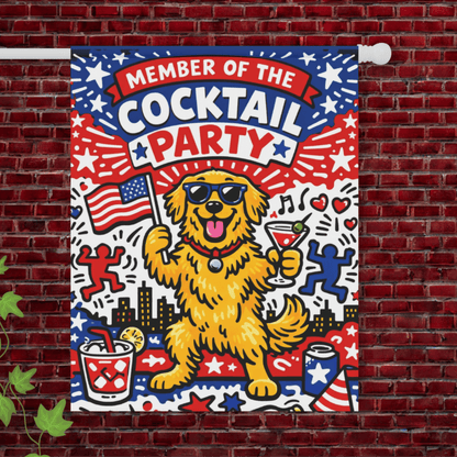 Golden Retriever Election Cocktail Party Garden Flag 24.5'' × 32''