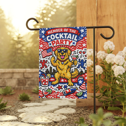 Golden Retriever Election Cocktail Party Garden Flag