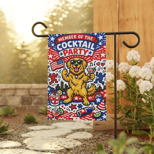 Golden Retriever Election Cocktail Party Garden Flag