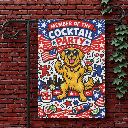 Golden Retriever Election Cocktail Party Garden Flag 12'' × 18''