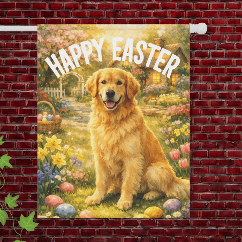 Golden Retriever Elegant Easter Garden Flag 24.5'' × 32''