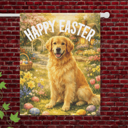 Golden Retriever Elegant Easter Garden Flag 24.5'' × 32''