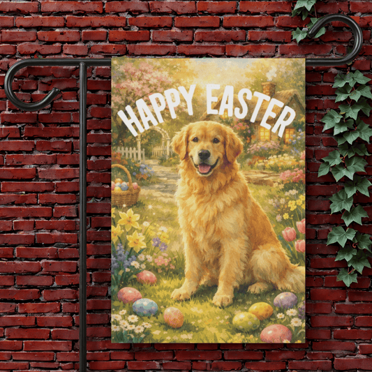 Golden Retriever Elegant Easter Garden Flag 12'' × 18''