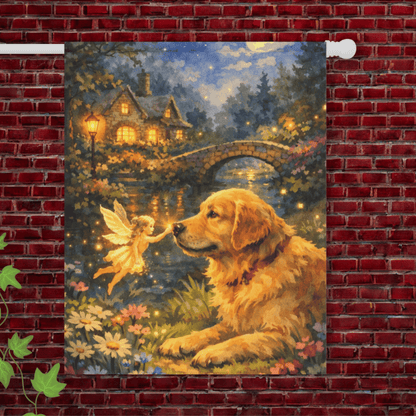 Golden Retriever Fantasy Fairy Garden Flag 24.5'' × 32''