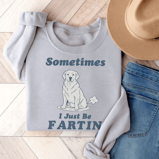Golden Retriever Fartin Unisex Sweatshirt Ash