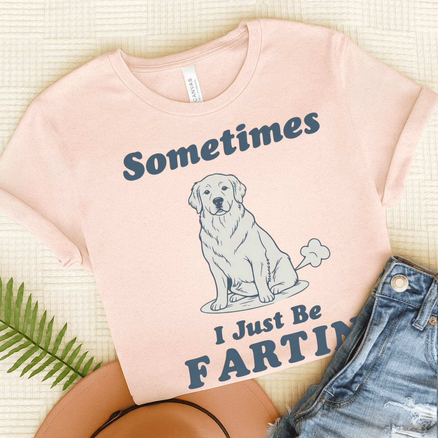 Golden Retriever Fartin Unisex TShirt Soft Pink