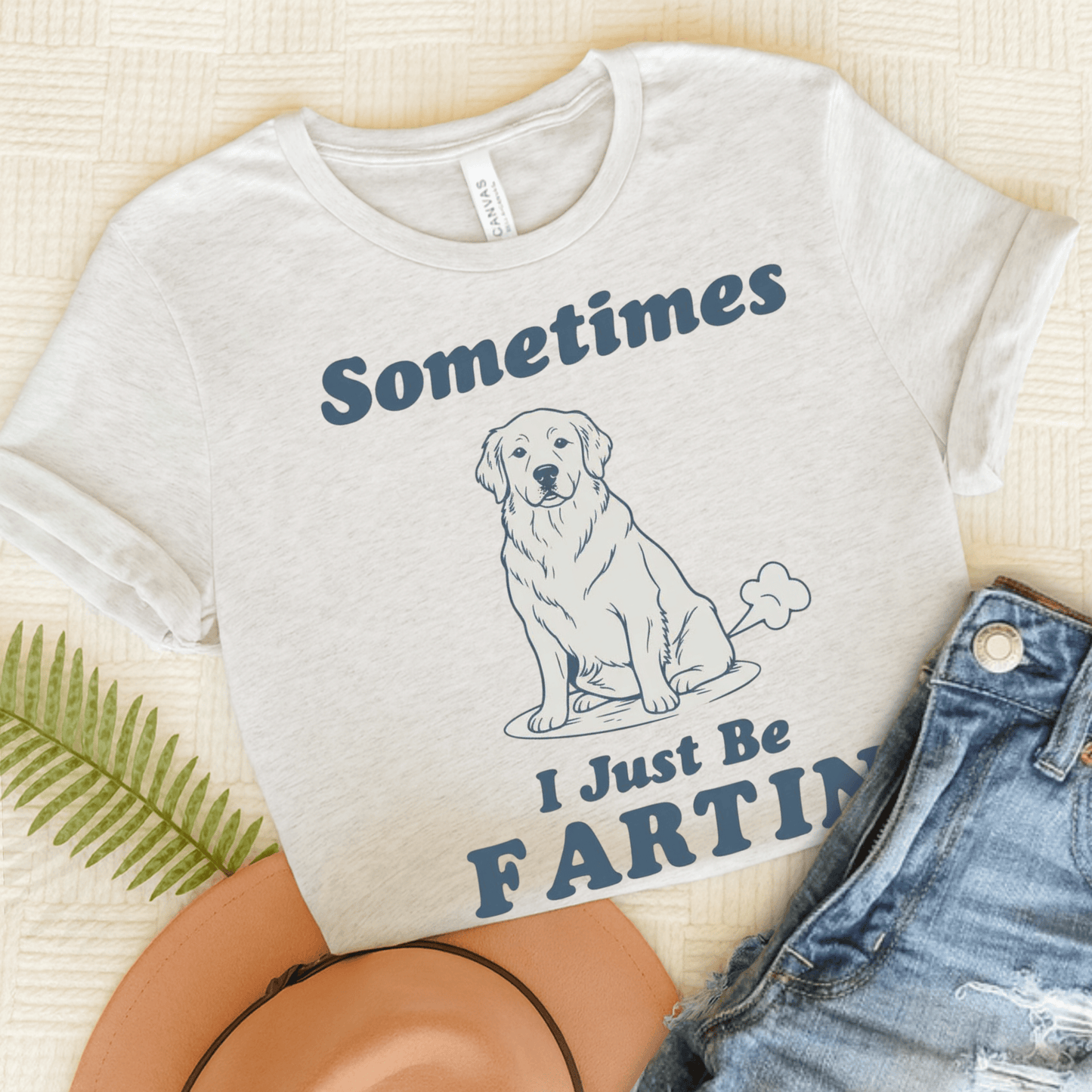 Golden Retriever Fartin Unisex TShirt Ash
