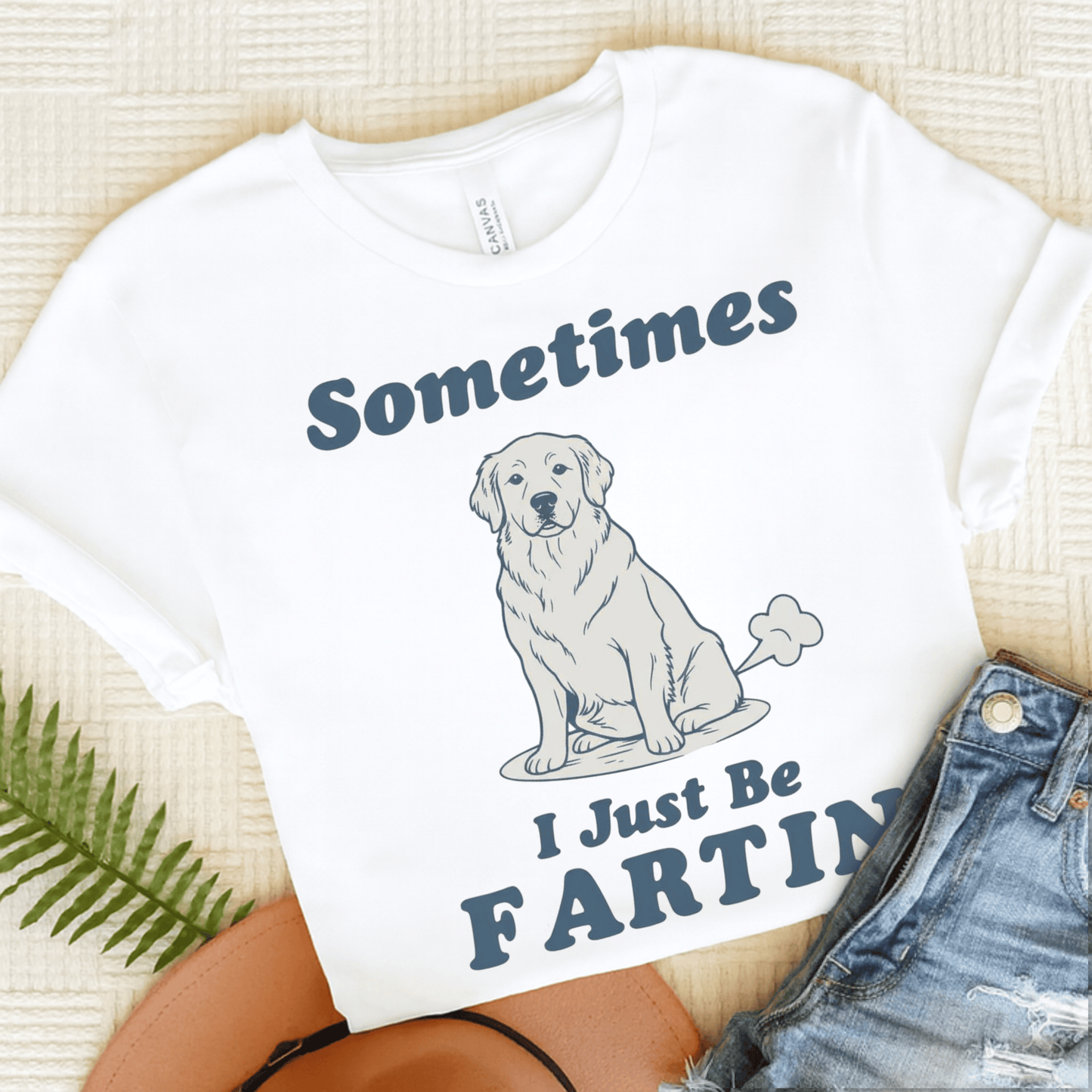 Golden Retriever Fartin Unisex TShirt White