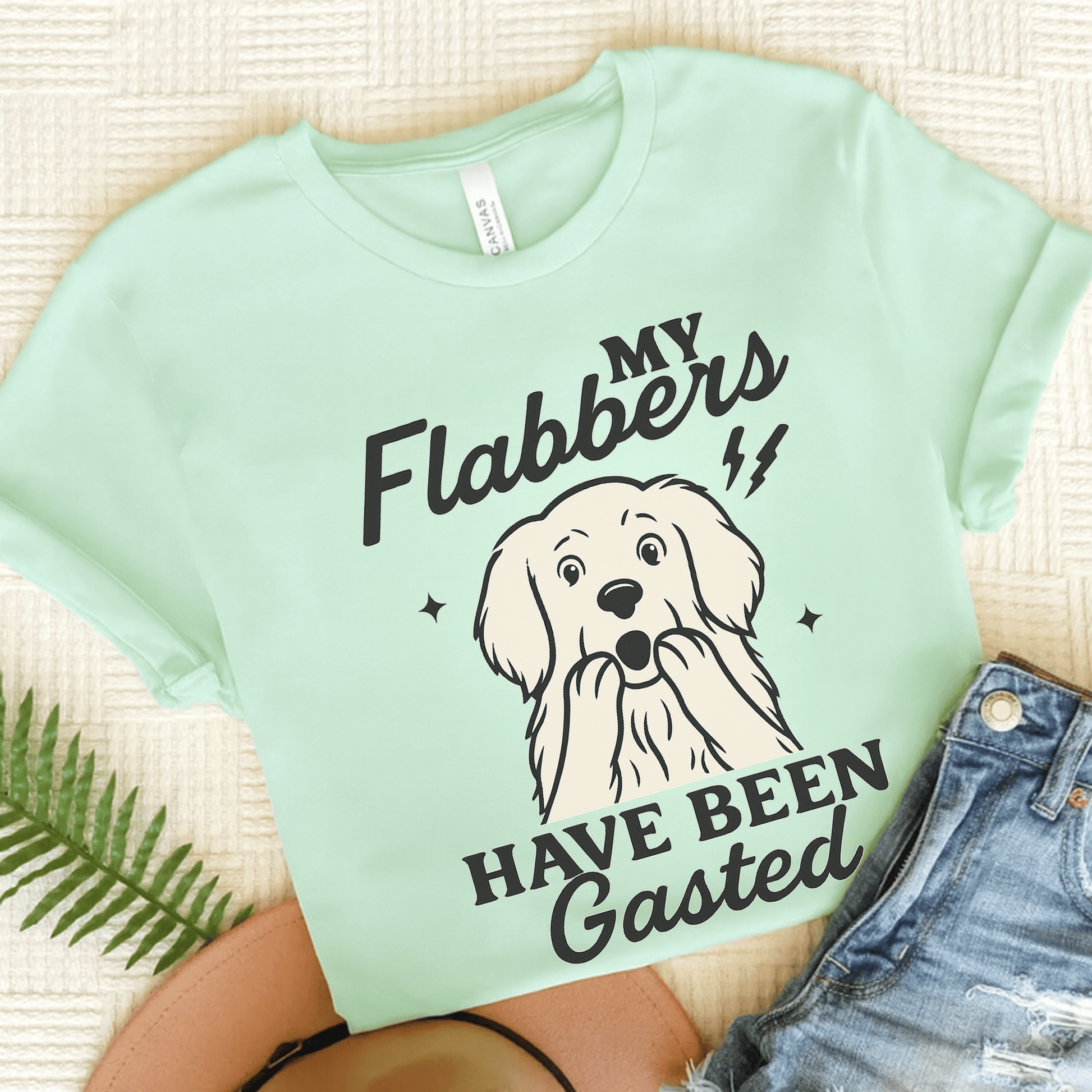 Golden Retriever Flabbergasted Unisex Tshirt Heather Mint