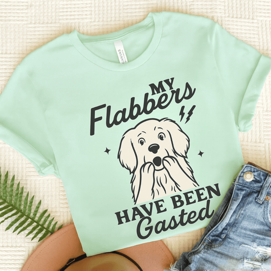 Golden Retriever Flabbergasted Unisex Tshirt Heather Mint