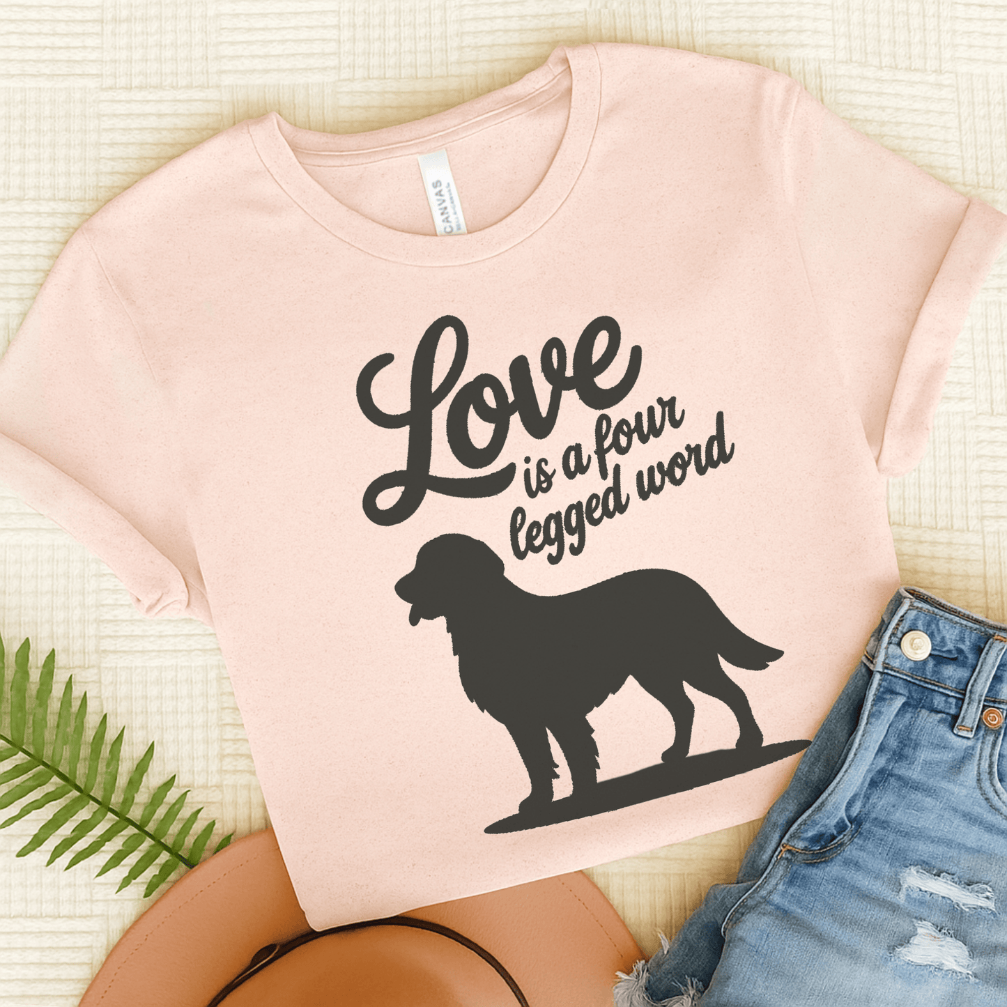 Golden Retriever Four Legged Word Unisex TShirt Soft Pink