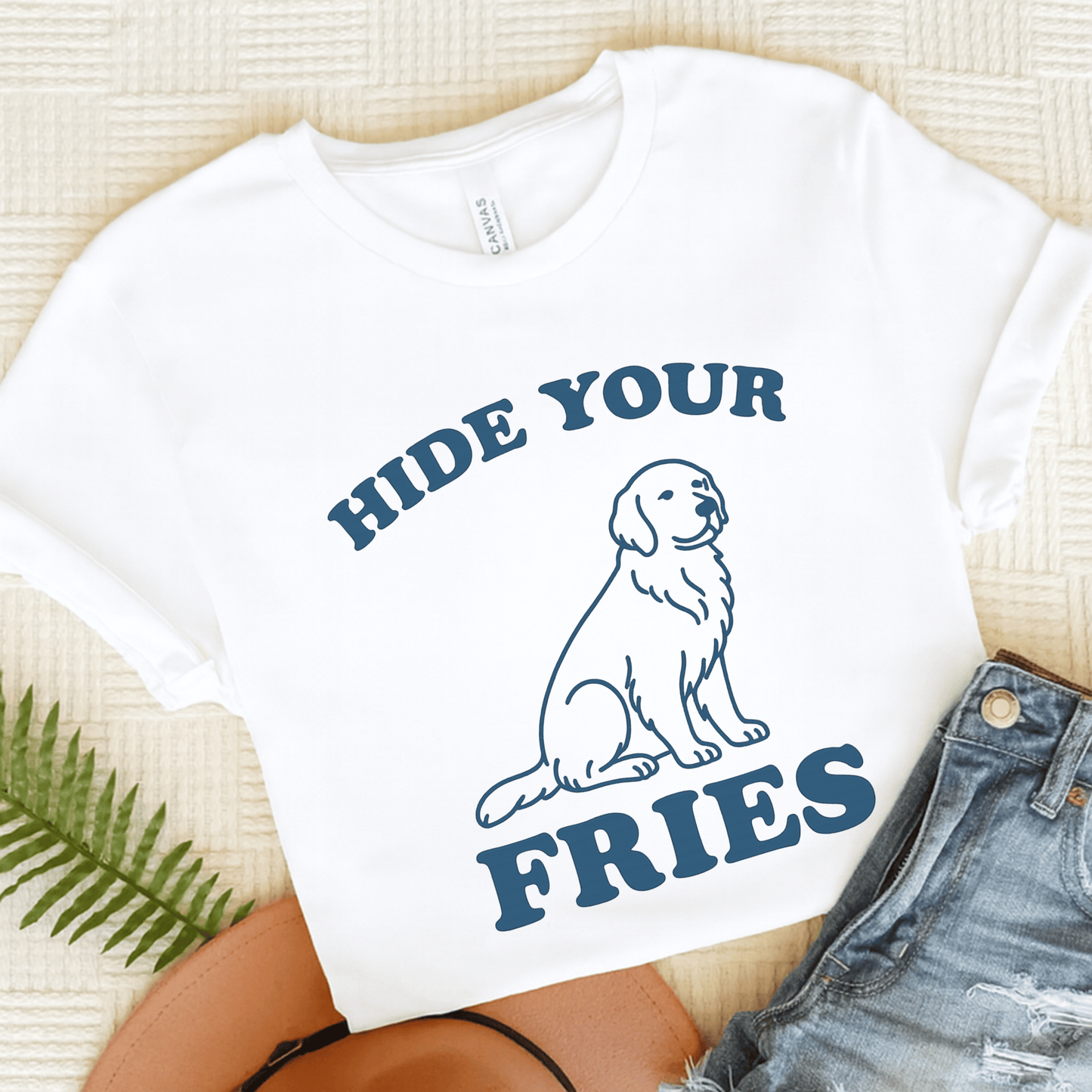 Golden Retriever Fries Unisex TShirt White