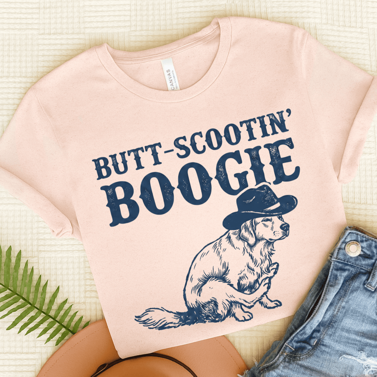 Golden Retriever Funny Western Unisex TShirt Soft Pink