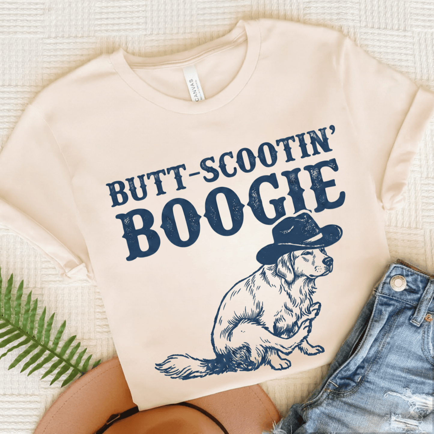 Golden Retriever Funny Western Unisex TShirt Natural