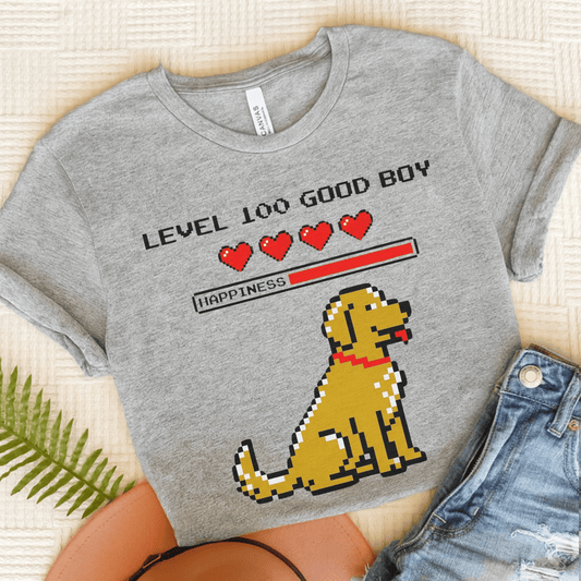 Golden Retriever Gamer Heart Unisex Tshirt Athletic Heather
