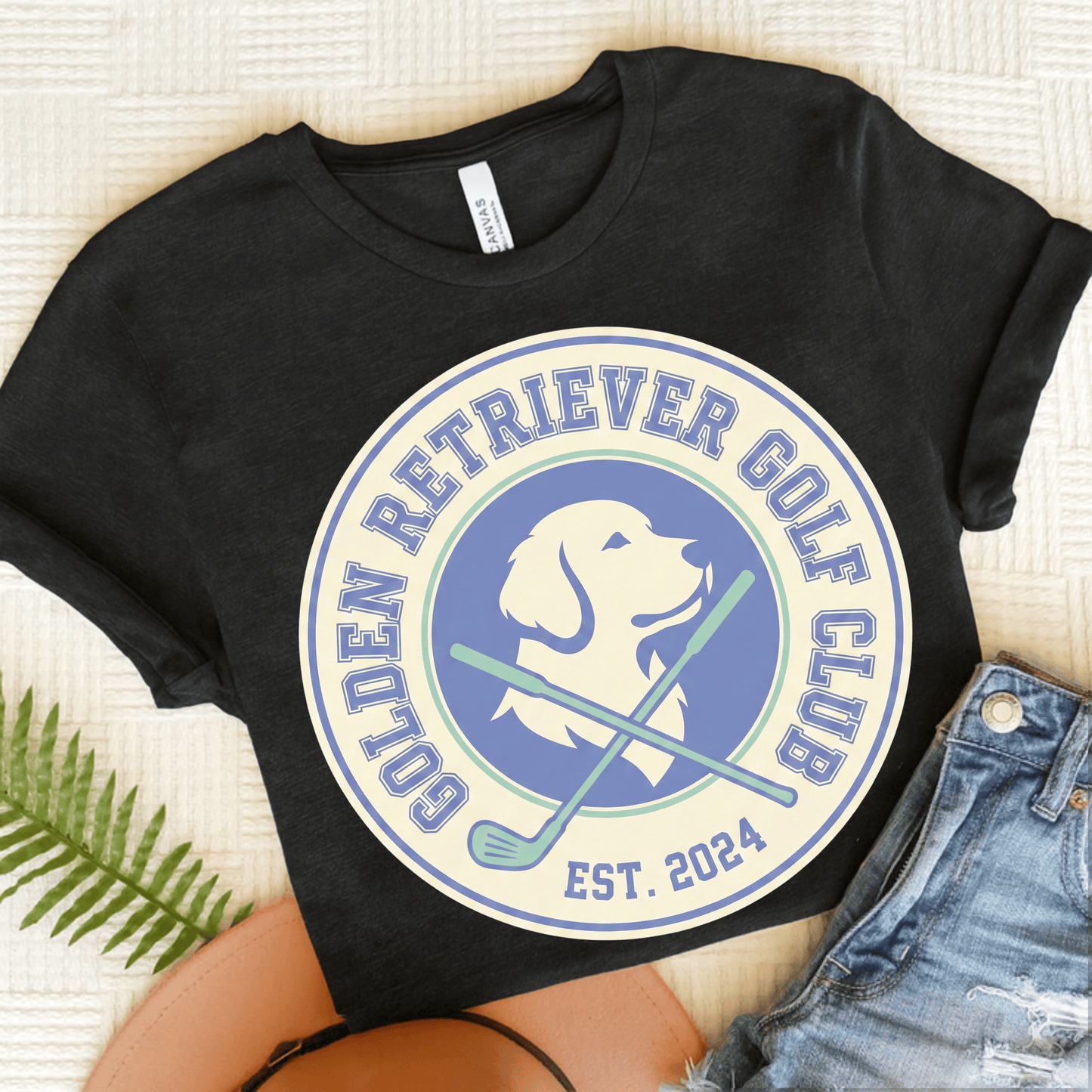 Golden Retriever Golf Club Unisex TShirt Dark Grey Heather