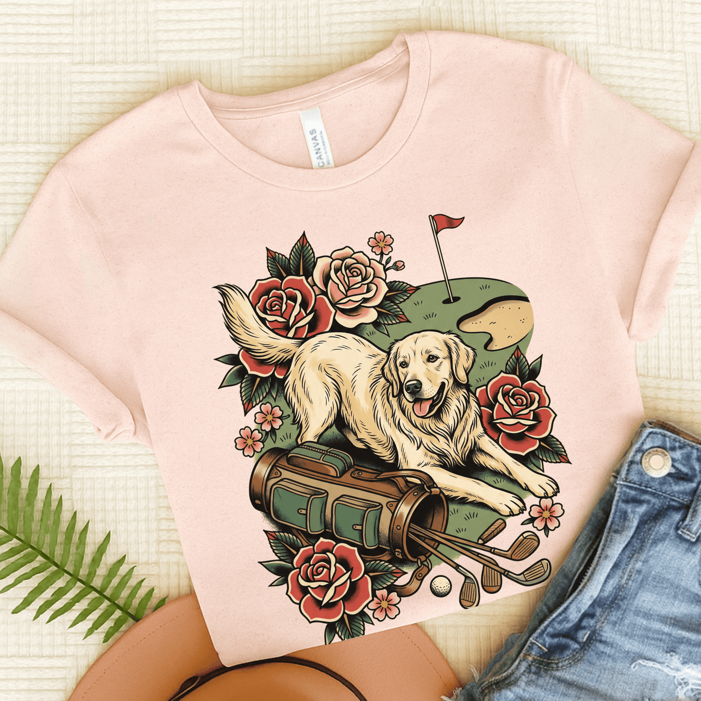 Golden Retriever Golfer Grip It Unisex TShirt Soft Pink