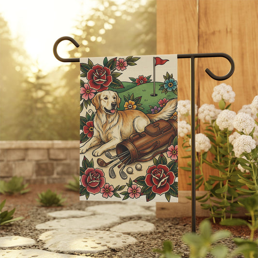 Golden Retriever Golfing Dog Yard Flag