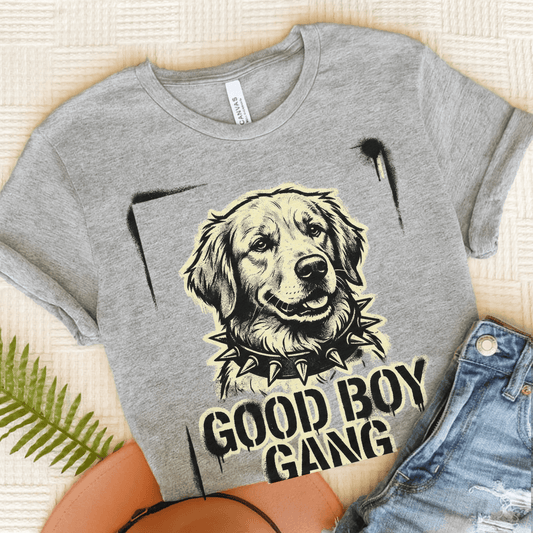Golden Retriever Good Boy Gang Unisex Tshirt Athletic Heather