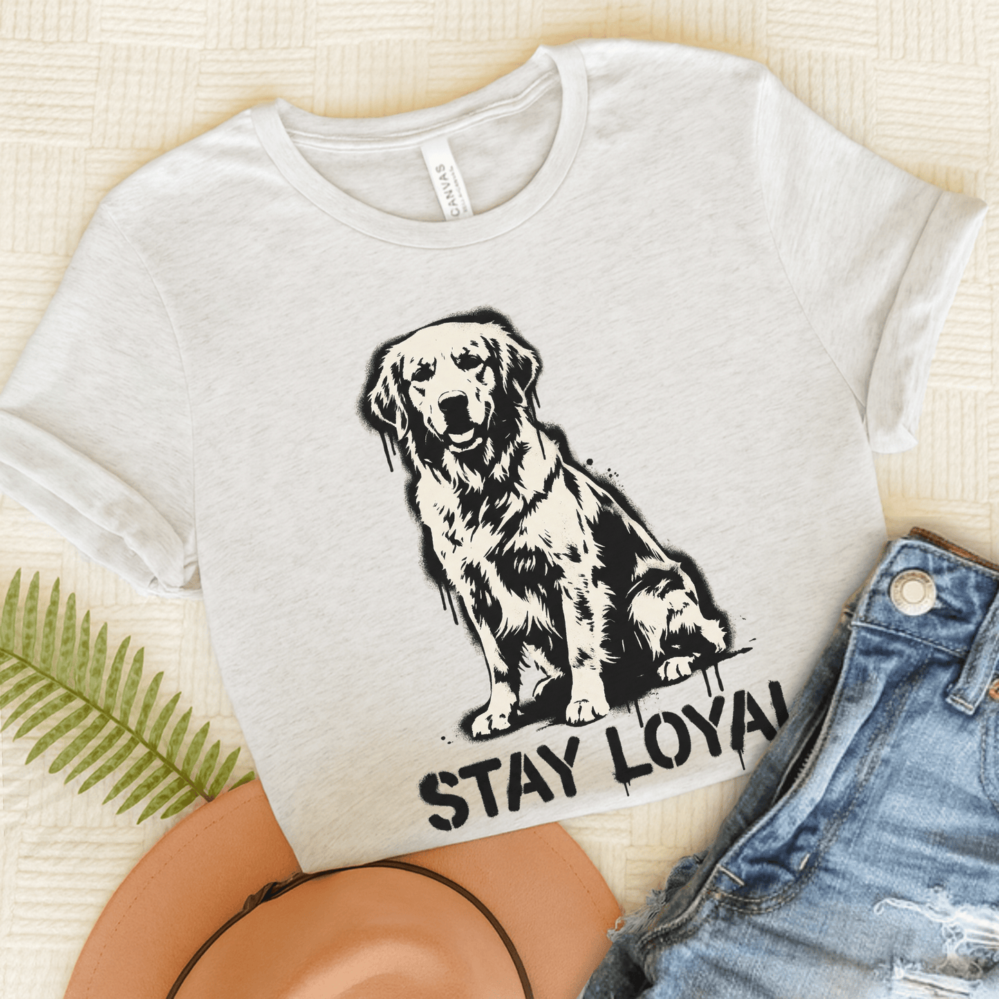 Golden Retriever Graffiti Bone Unisex Tshirt Ash