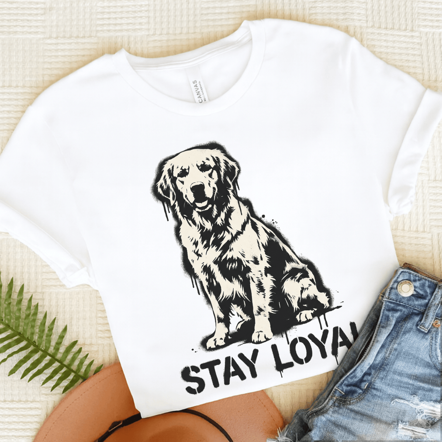 Golden Retriever Graffiti Bone Unisex Tshirt White