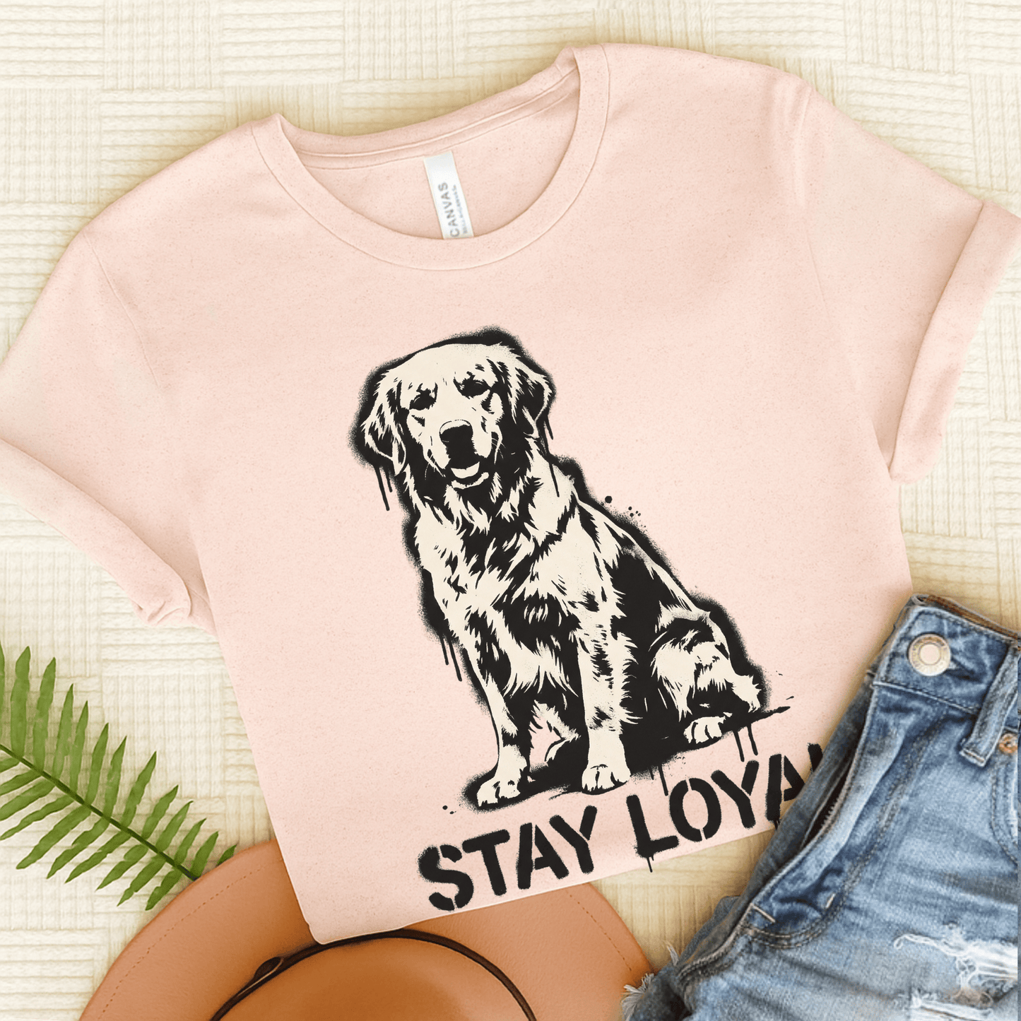 Golden Retriever Graffiti Bone Unisex Tshirt Soft Pink