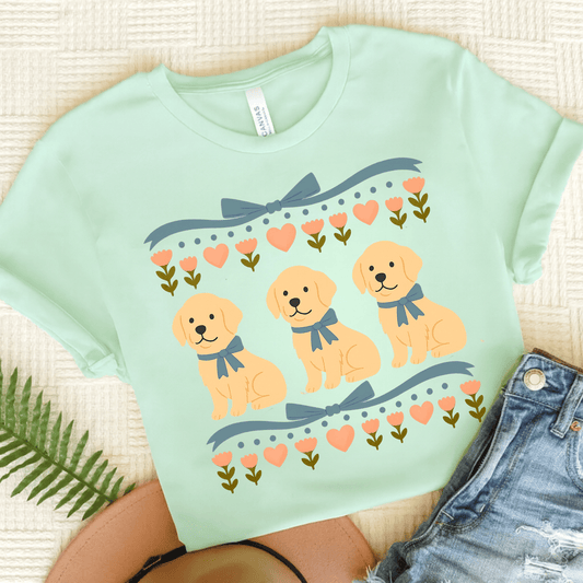 Golden Retriever Grandma Unisex TShirt Heather Mint